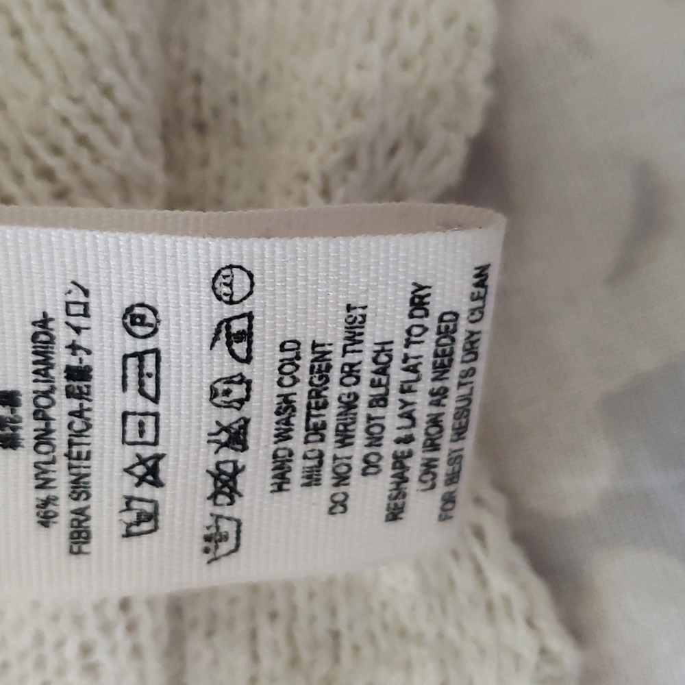 Free People Boucle Knit Ivory Ruffle Bottom Lace Insert Top - Picture 16 of 16
